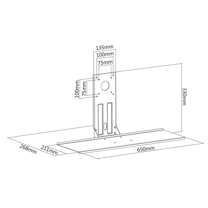 Maclean MC-756 Keyboard Mouse Tray Monitor Mount Bracket Holder VESA Standard Mounting