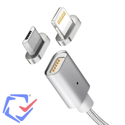 MacLean MCE160 USB MicroUSB Magnetmetallkabel Ladedatenübertragung iOS Android Lightning 1M