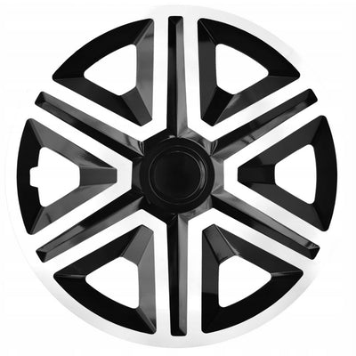 NRM 15 " Wheel Covers Hubcaps Universal 4 SCP Black White Weather Resistant Heavy Duty