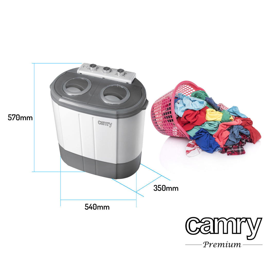 Camry CR 8052 Portable Spin Washing Machine 3kg with Two Separate Chambers