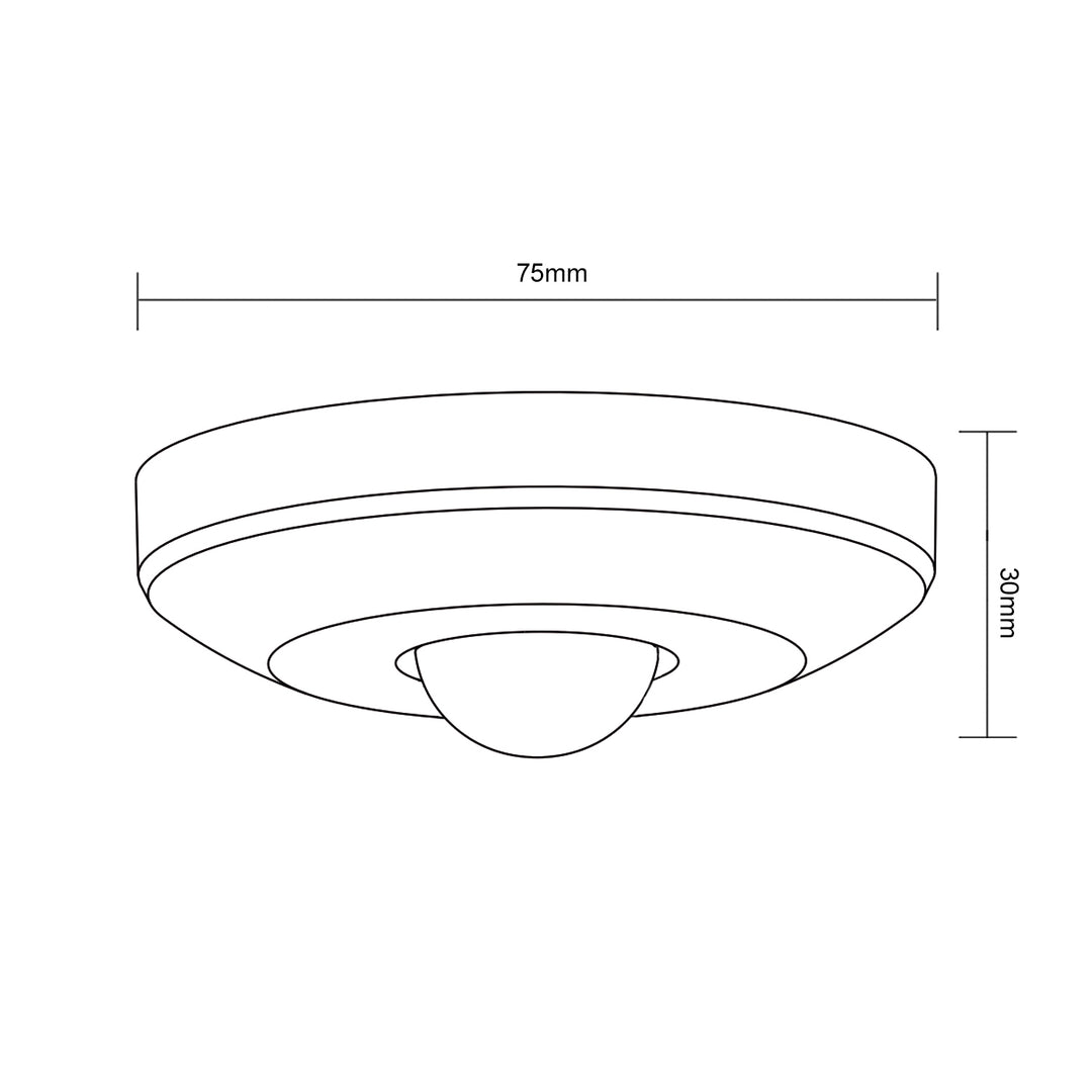 Maclean Energy MCE231 Sensor PIR Infrarrojo Detector de Movimiento Montaje en Techo Iluminación LED 360°