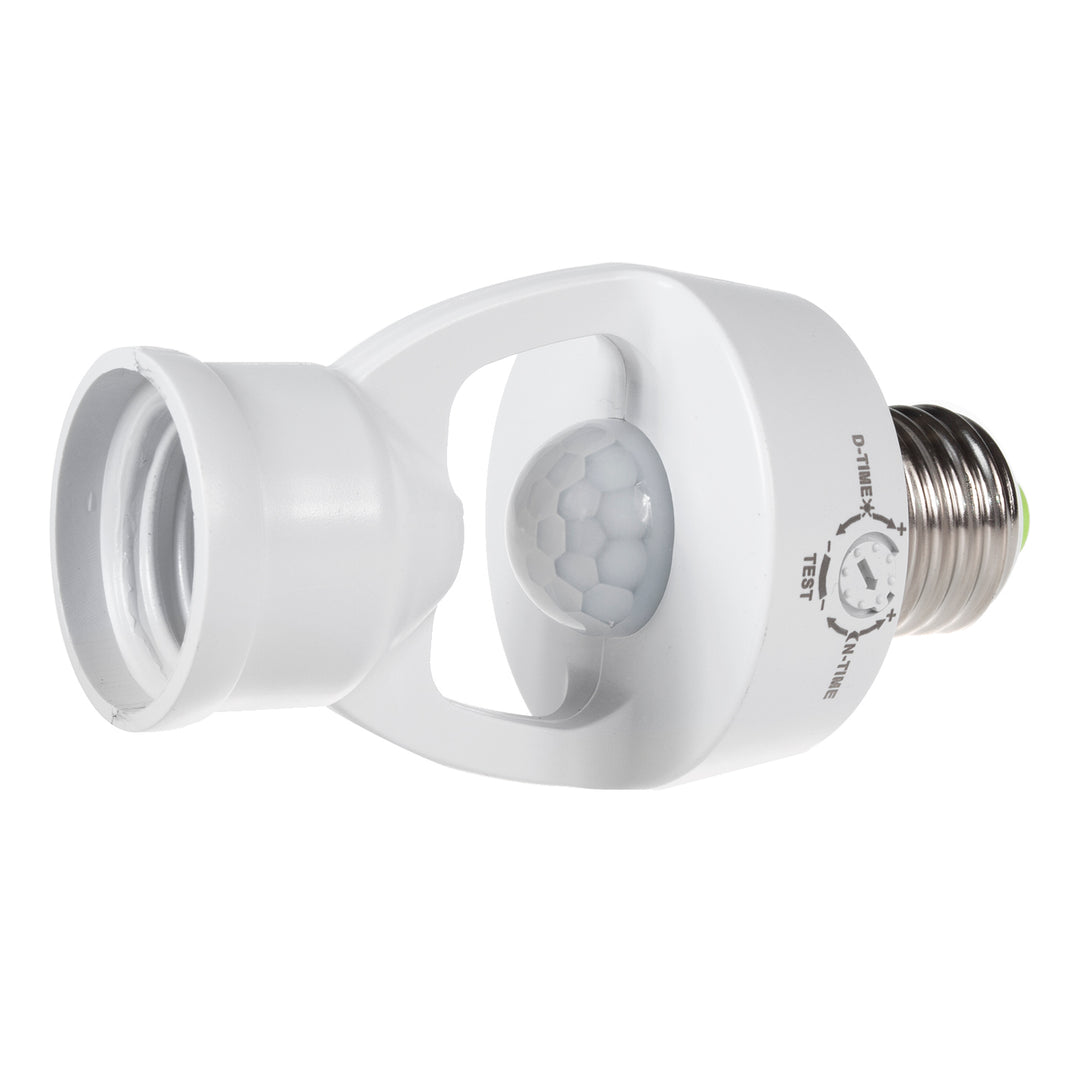 Bulb Holder with Motion and Twilight sensor E27 Socket Adapter Detection Range 360 ° Automatic Lighting