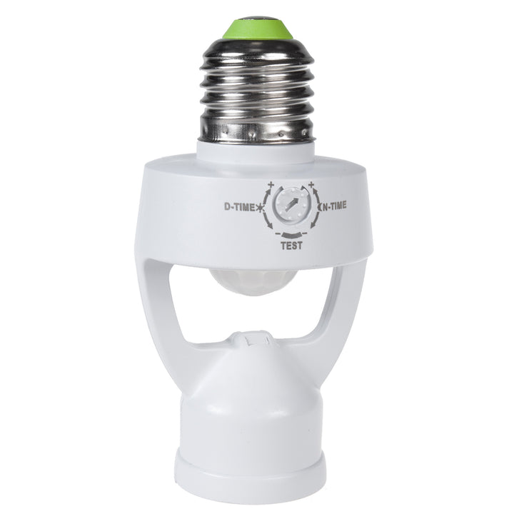 Bulb Holder with Motion and Twilight sensor E27 Socket Adapter Detection Range 360 ° Automatic Lighting