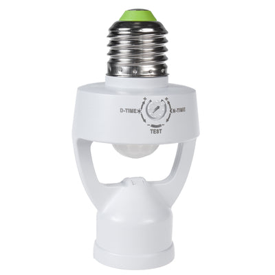 Douille d'ampoule avec capteur de mouvement et de crépuscule Adaptateur de douille E27 Plage de détection Éclairage automatique à 360 °