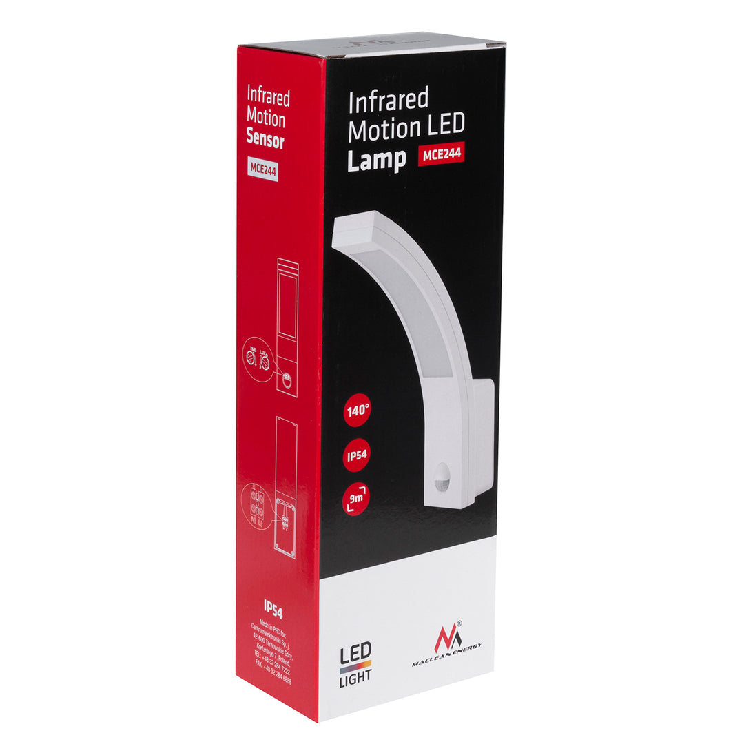 Lámpara LED con Sensor de Movimiento por Infrarrojos Externa MCE244 850lm 10W IP54 Maclean Energy