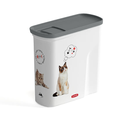 Curver 241100 Contenedor de comida para perros/gatos Caja de almacenamiento para animales domésticos 2L Cierre con tapa 2kg