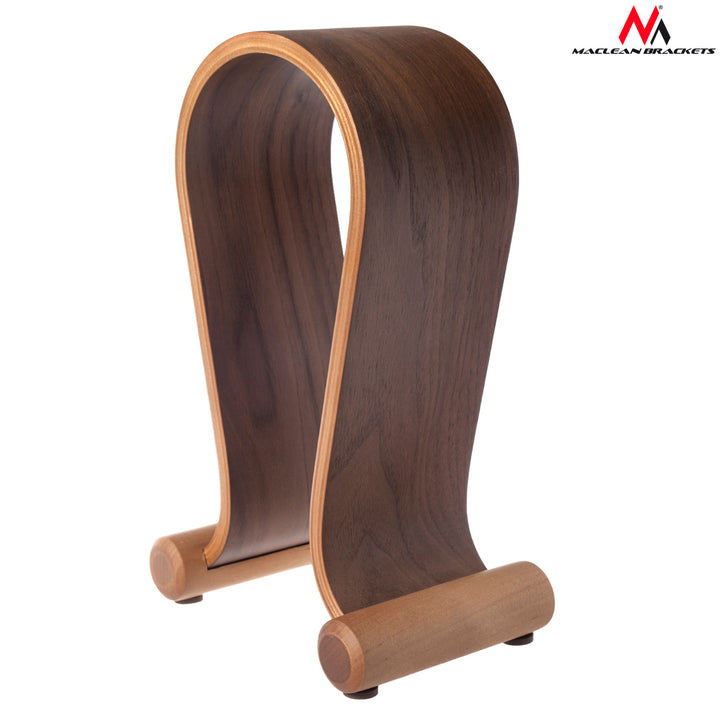 Maclean MC-815W Koptelefoonstandaard houten walnoot kleur