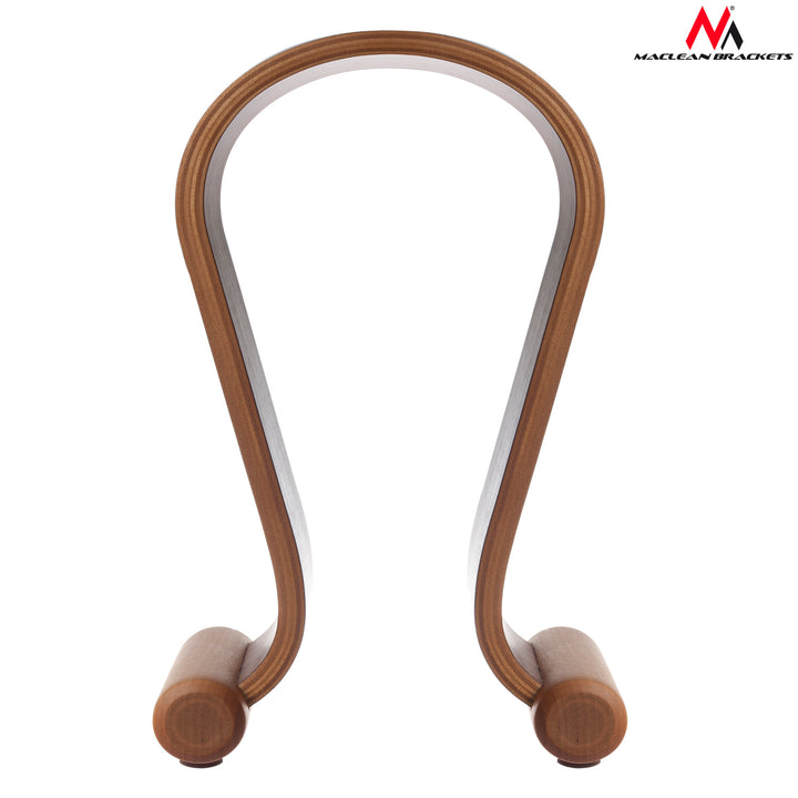 Support pour casque bois, couleur noisette, design moderne Maclean MC-815W