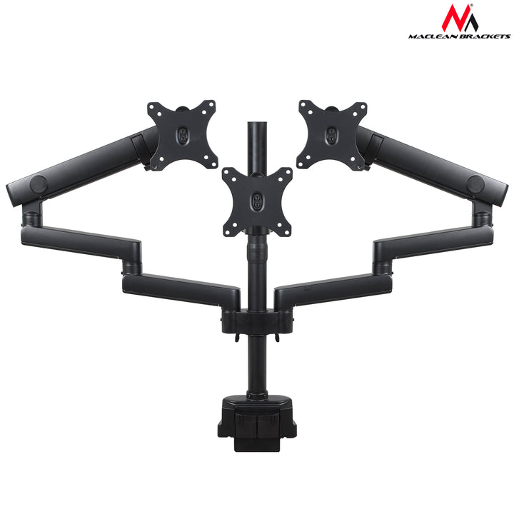 Maclean MC-811 Monitor Bracket Desk Mount Holder For 3 LCD LED Monitors USB 17'' - 27" 3 x 7kg VESA