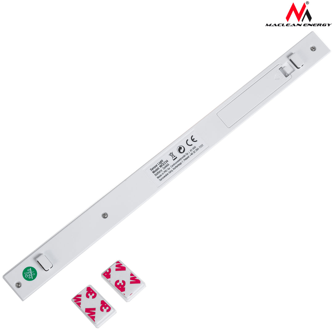 Maclean MCE234 LED lamp with short-range sensor for cabinet, hook, temperature 4000K, range 15cm, 3xAAA, AUTO1 / OFF / AUTO2,