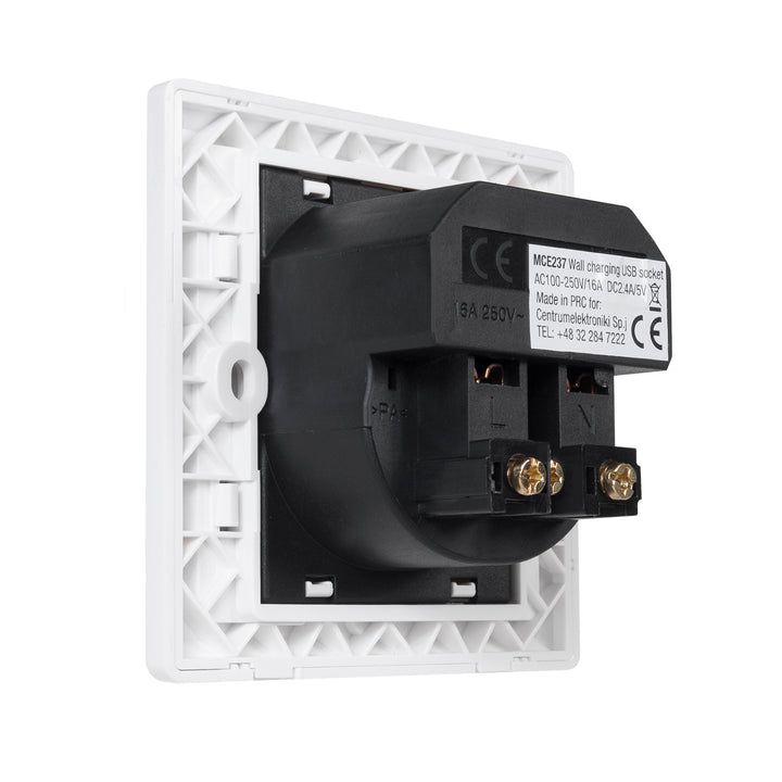 Schuko socket Wall socket with 2x USB charging ports 2.4A 2xUSB charging sockets Schuko safety plug ...