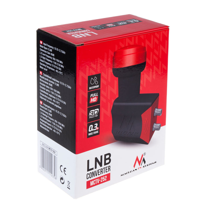 LNB doble Maclean Premium MCTV-252 convertidor de satélite