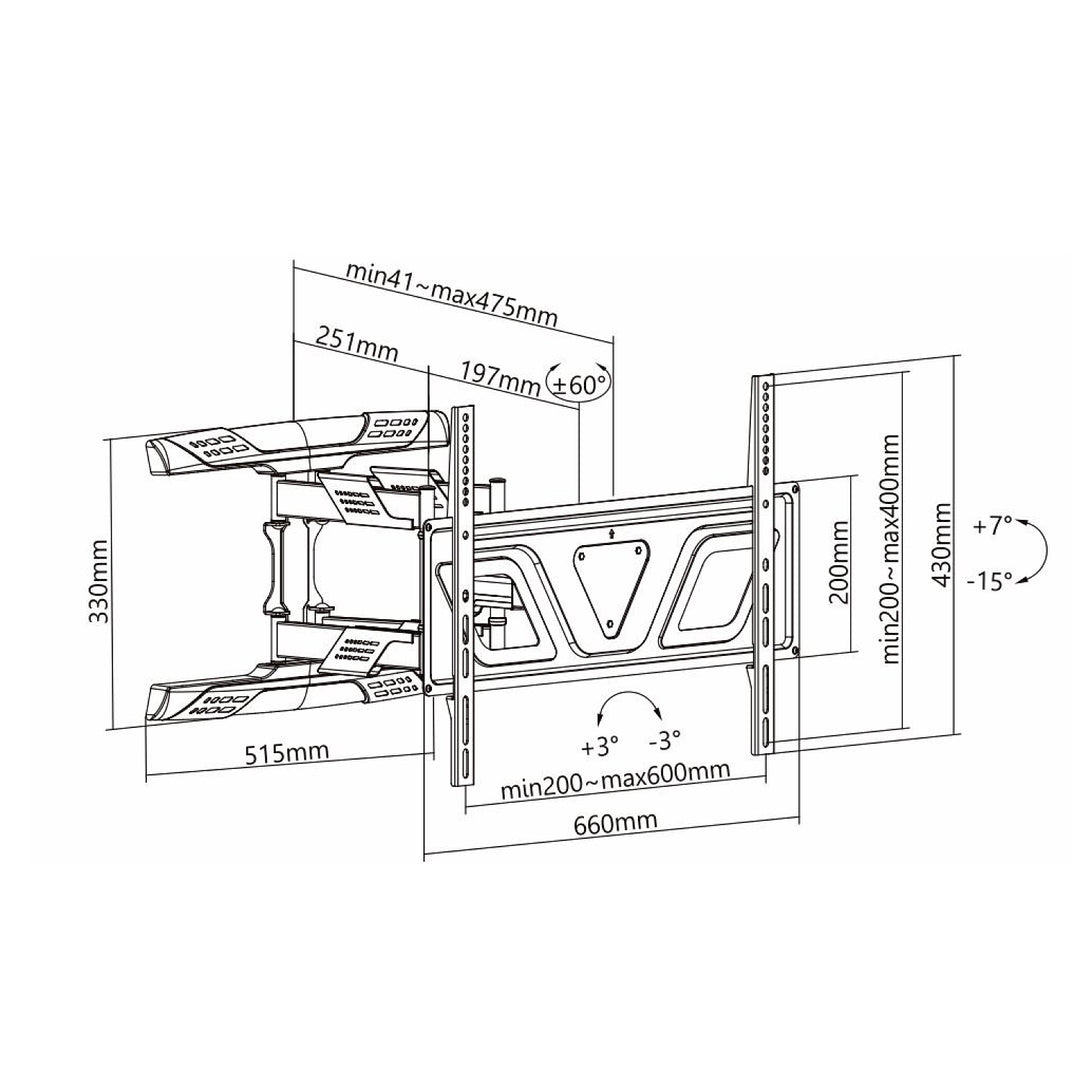 Maclean MC-832 TV Wall Mount Bracket Universal 37" - 80"  VESA Ultra Slim OLED LED LCD Plasma 45kg