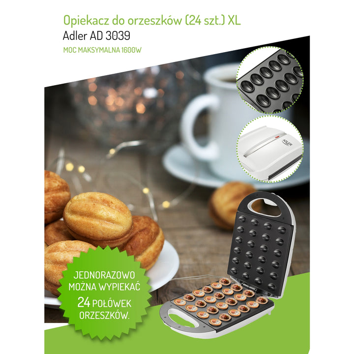 Adler AD3039 - Koekjes / noten bakker - XL - 24 stuks