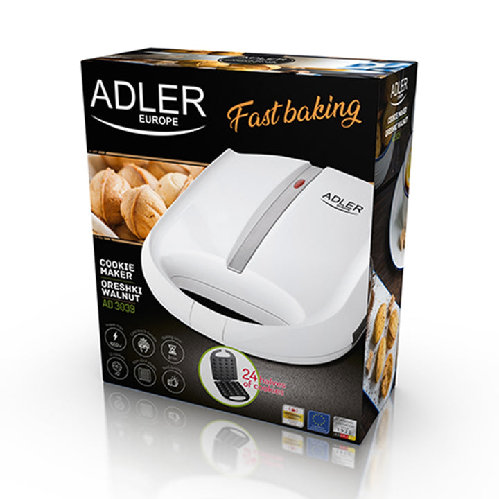 Adler AD3039 Electric Oreshki Cookie Maker Horishki XL 1600W Walnut Toaster 24 Pieces Fast Baking 2 Minutes