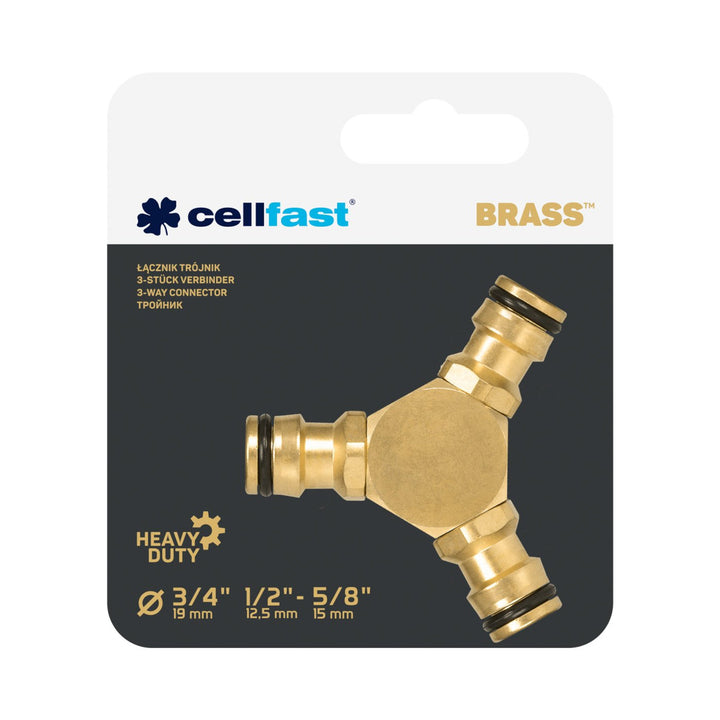 Raccord en Té en laiton 52-845 CELLFAST BRASS en laiton