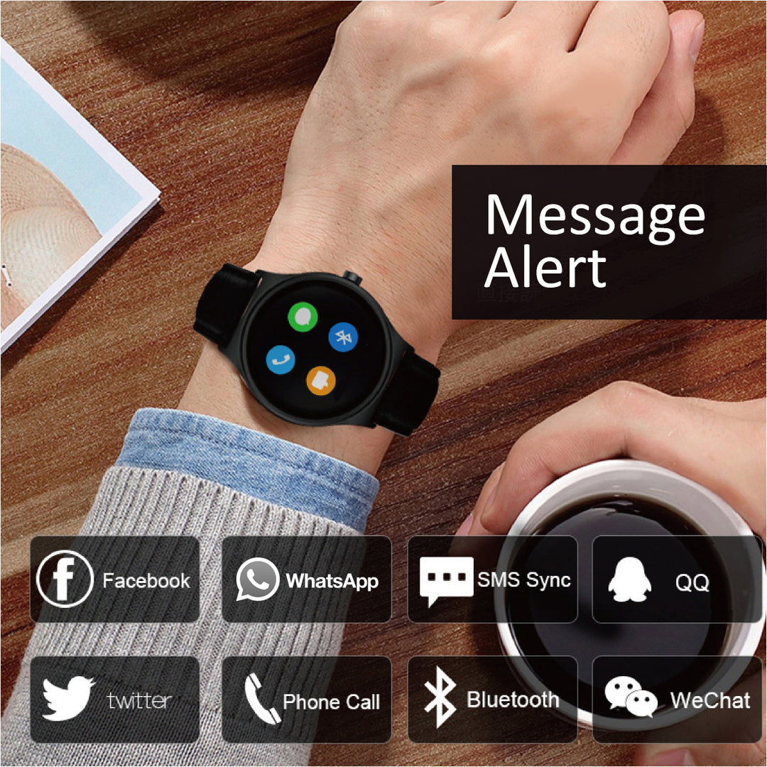 NanoRS RS100 Smartwatch Bluetooth Black 32Mb RAM ROM Memory Heart Rate Pedometer Alarm SMS