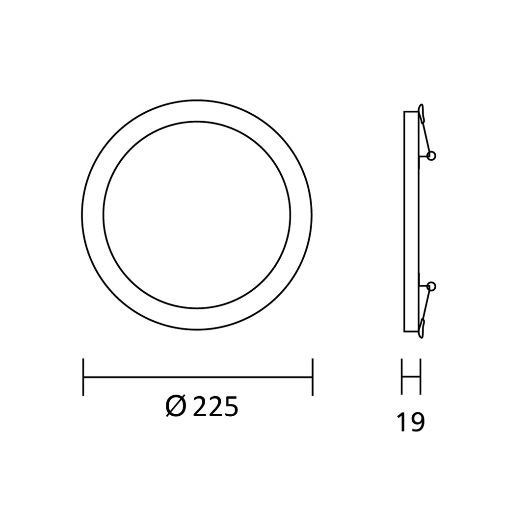 Panneau LED 18 W température de couleur réglable WW 3000K + NW 4000K + CW 6000K Plafonnier design Super Slim 19mm