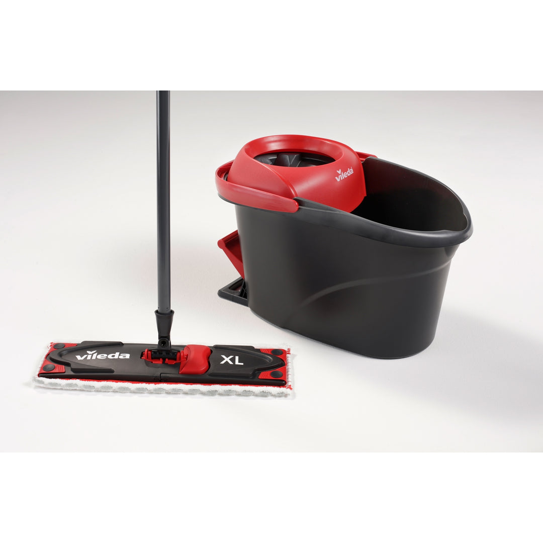 Vileda 163427 Vileda Ultramax Turbo XL Set Flat Mop Bucket Handle Rotating Head Microfibre Squeeze