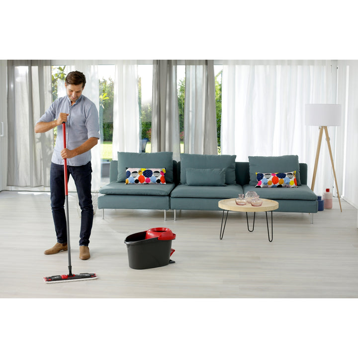 Vileda 163427 Vileda Ultramax Turbo XL Set Flat Mop Bucket Handle Rotating Head Microfibre Squeeze