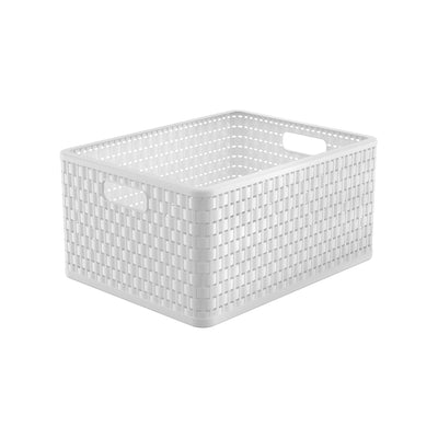 Cart Conteneur Rotho Pays A4 + 28L blanc style rotin