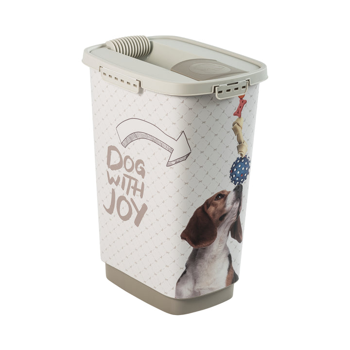 Recipiente de comida para mascotas Rotho Cody Dog 25L con un dispensador de apertura