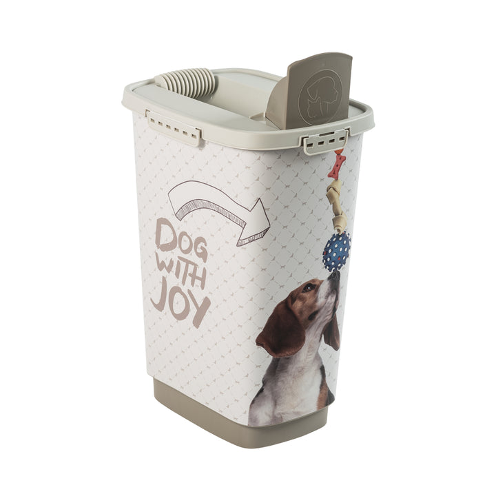 Rotho Cody Dog 25L contenant de nourriture pour animaux avec un distributeur d&#39;ouverture