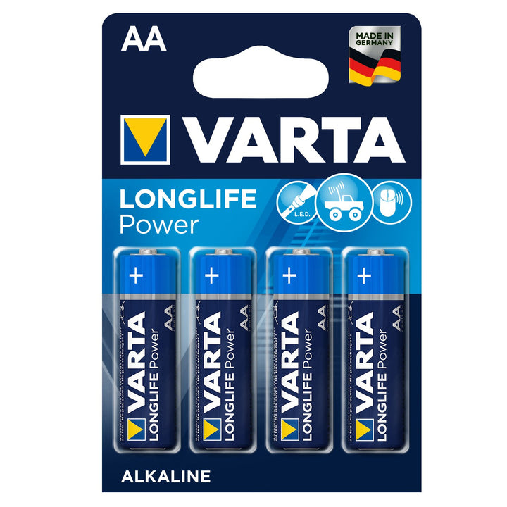 4x Varta Longlife Power AA LR6 R6 alkaline batteries