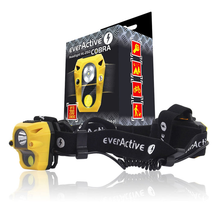 Torcia frontale  EVERACTIVE HL-250 LED CREE  XP-E2