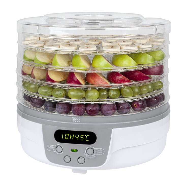 Teesa TSA3031 Elektrische Lebensmittel Dehydrator Pilz Frucht Trockner 5 Schalen LED Anzeige Timer 250W