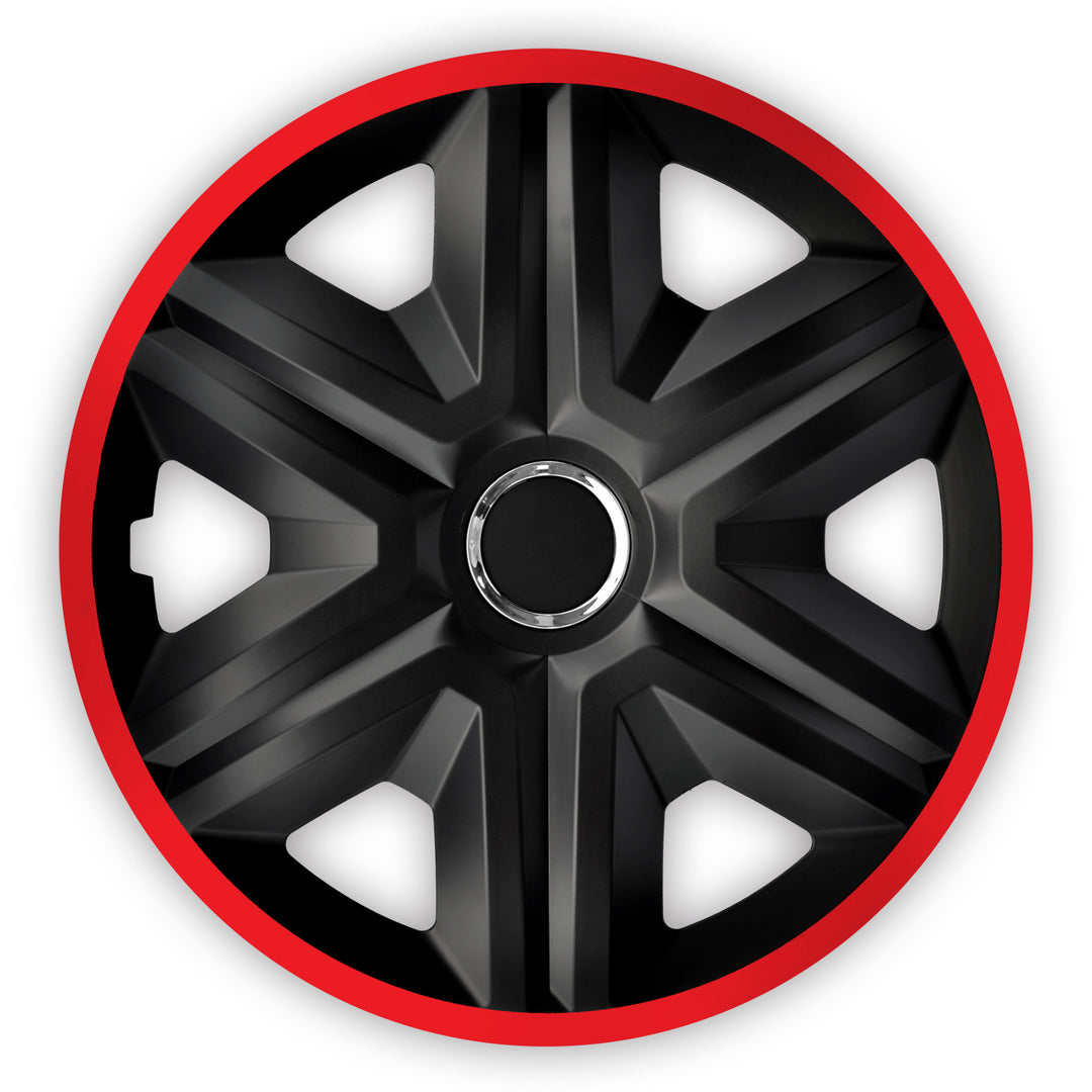 NRM 15" Wheel Covers Universal 4 PCS Hubcaps Easy Assembly Black Red Heavy Duty Durable