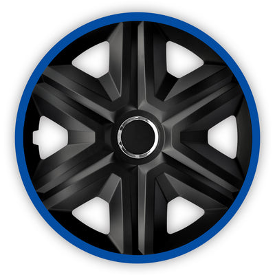 NRM 15" wieldoppen universele wieldoppen eenvoudige montage autoset 4-delig duurzaam zwart blauw