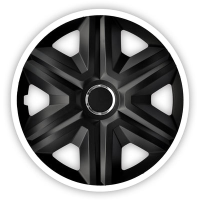 NRM Tapacubos para ruedas de 14 pulgadas, juego universal de 4 piezas, duradero, resistente, blanco y negro
