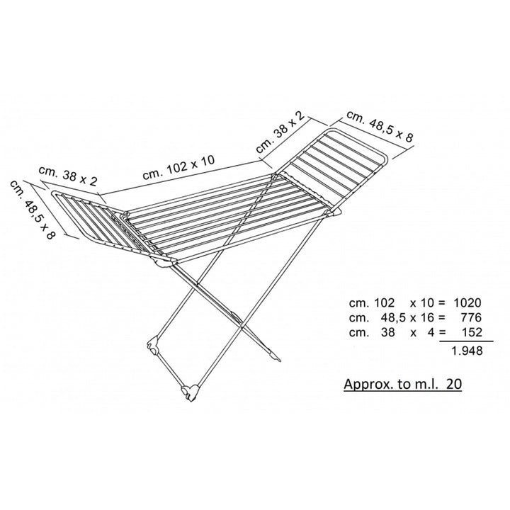 Vileda Aluminum 100 laundry dryer resistant to rust and harsh weather conditions