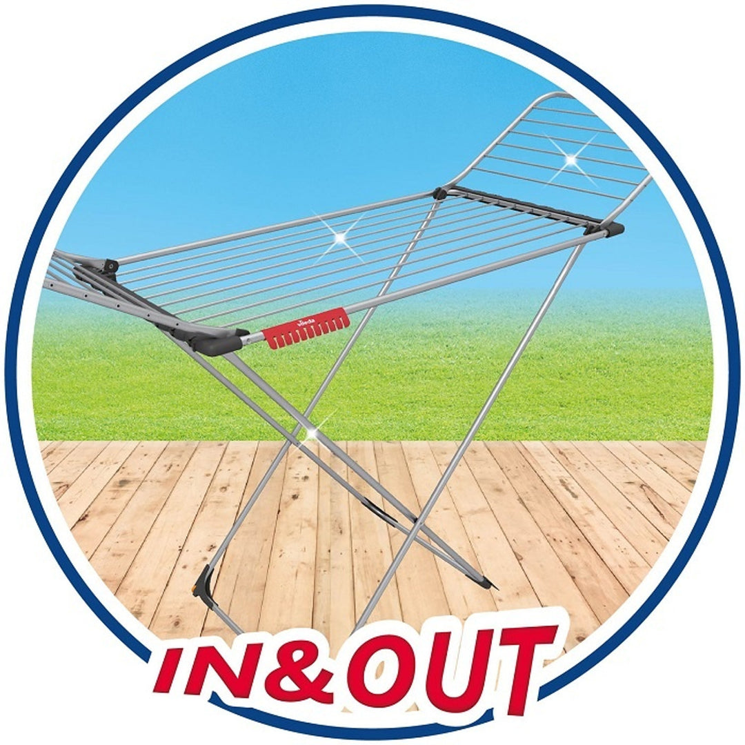 Vileda Aluminum 100 laundry dryer resistant to rust and harsh weather conditions