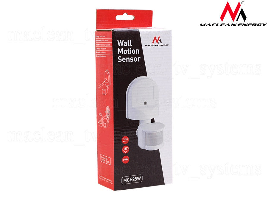 MACLEAN MCE25 B PIR Detector de movimiento Sensor de seguridad Sensor de seguridad Montaje de pared ajustable