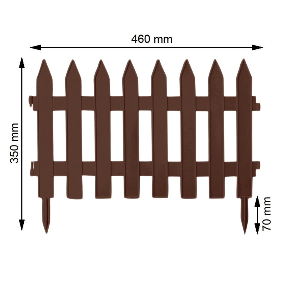 PROSPERPLAST Garden Classic IPŁSU R222 Garden Short Small Fence Brown 3.2m Edging Fencing Flowerbed Lawn Border Sturdy