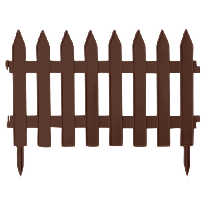 PROSPERPLAST Garden Classic IPŁSU R222 Garden Short Small Fence Brown 3.2m Edging Fencing Flowerbed Lawn Border Sturdy