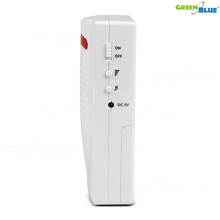 GreenBlue GB3400 PIR Sensor Motion Alarm Wireless Doorbell - 120m Range - 5 Ringtones - LED Indicator - Wireless Security Alert System