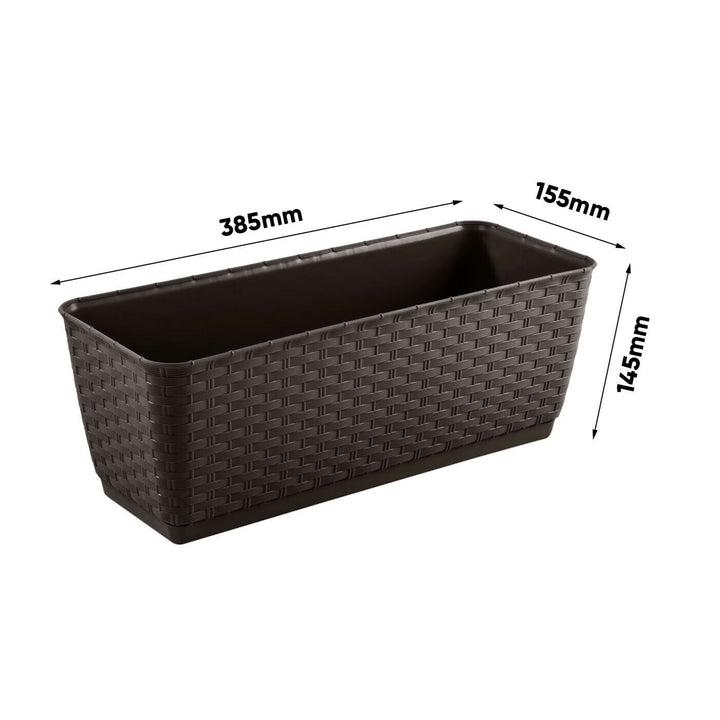 Rectangular flowerpot with hooks Prosperplast Ratolla PW DRL400PW 440U umbra