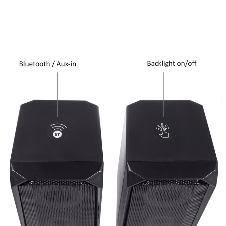 Audiocore AC845 Bluetooth 4.2 Computer Speakers, 3.5mm mini jack, USB 5V 10W-Touch Control Zwart