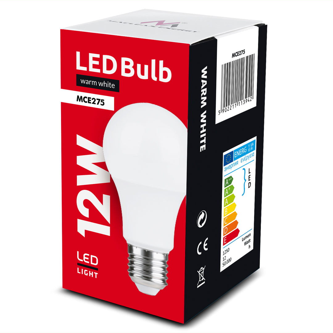 Lampadina LED E27, 12W 230V Maclean Energy MCE275 WW bianco caldo 3000K 1250lm