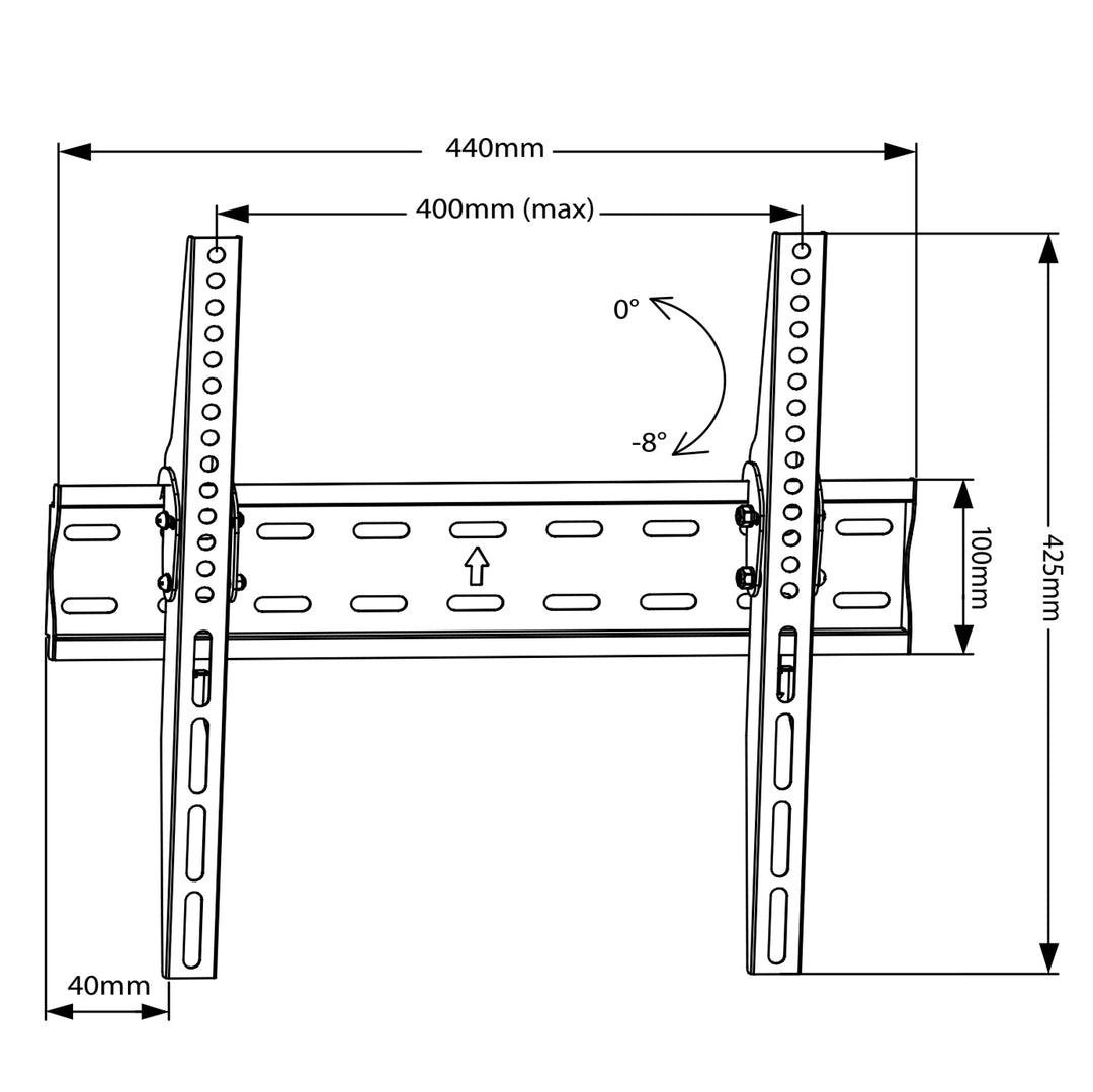 Soporte MacLean MC - 862 soporte de pared de televisión universal súper robusto y ajustable 26 '- 55 "40 kg VESA