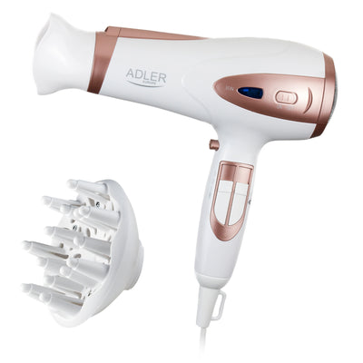 Adler AD 2248 asciugacapelli ionico con diffusore e concentratore