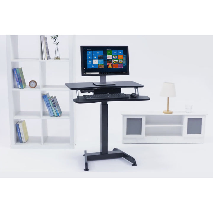 Bureau portable Maclean MC-835, hauteur réglable électrique 72 -122 cm max. Poste de travail assis-debout avec panneau de commande de 37 kg