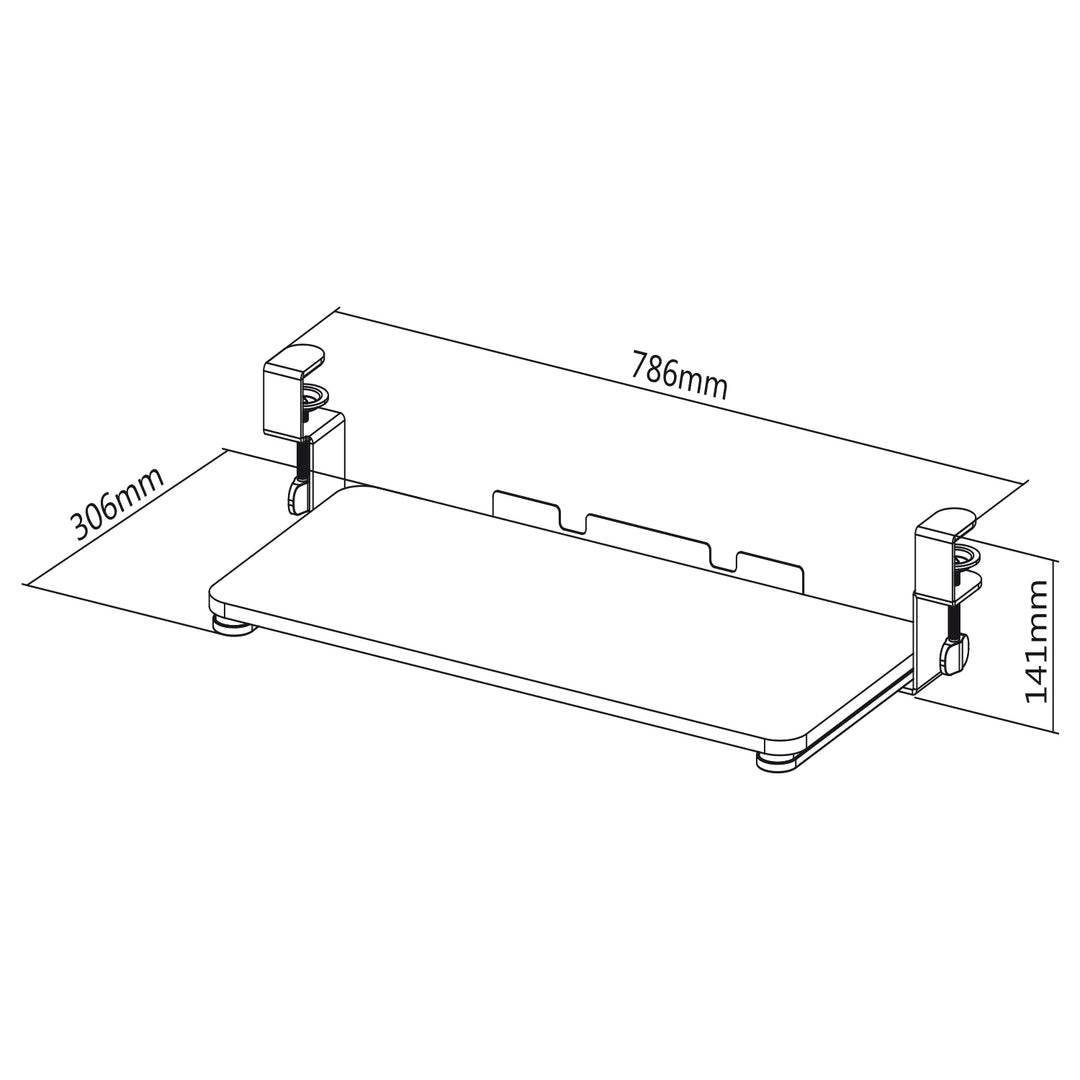 Maclean MC-839 Keyboard Mouse Holder Mounting Under Desk Tray Mount Extra Sturdy Office Steel