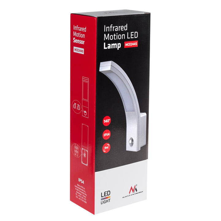 Lampe LED avec détecteur de mouvement 10W IP54 Maclean MCE244 S