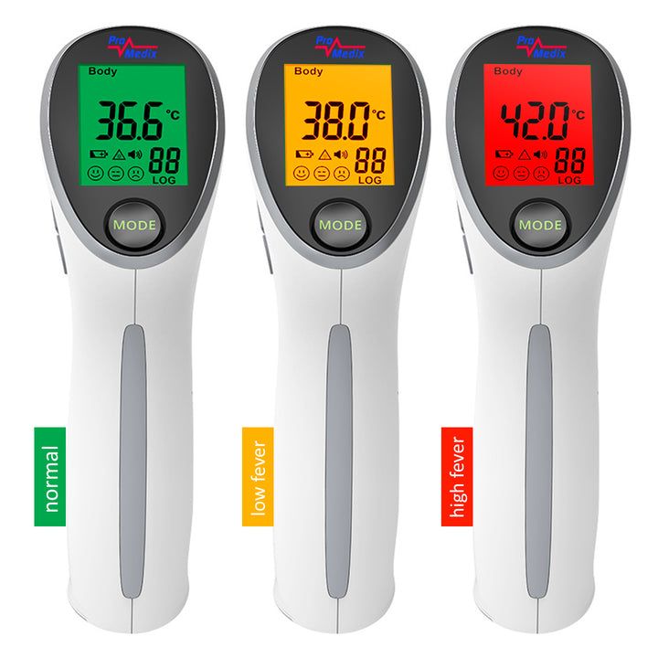 Thermomètre médical infrarouge sans contact Promedix PR-960, fonctionnant sur batterie, pour corps et surface, polyvalent