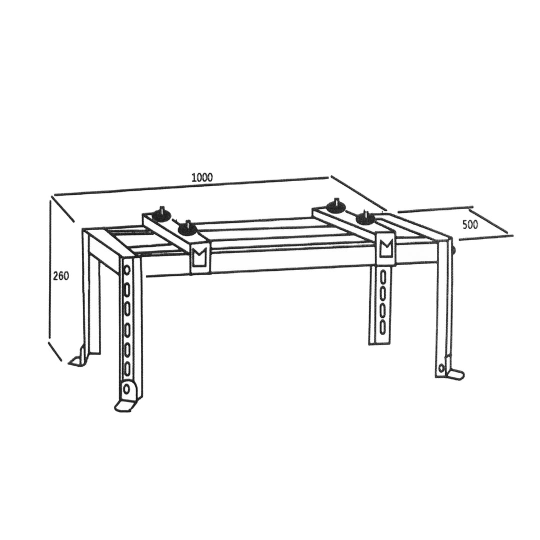 Maclean MC-864 Floor & Roof Stand for Air Conditioner Bracket Holder max. 70kg Adjustable Height & Width Galvanized Powder Coating