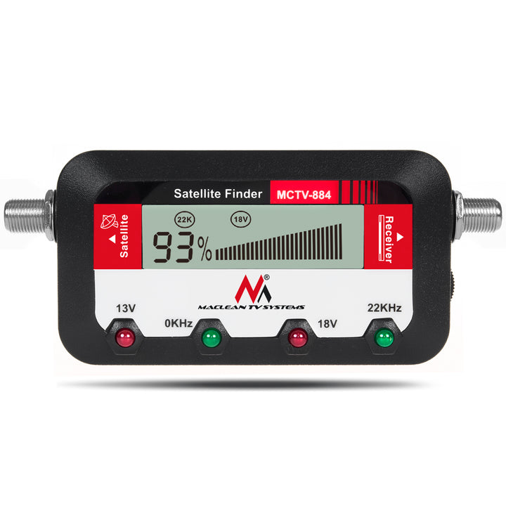 Maclean MCTV-884 Digitale satellietzoeker Signaal SAT LCD-scherm Coaxkabelmeter 25 cm F-connector